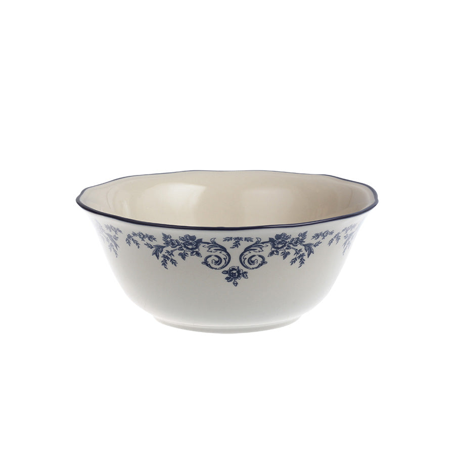 Seasons Fall Collection skål i 16 cm med vakkert blå blomsterprint på hvit porselen, perfekt til frokost, dessert og snacks.