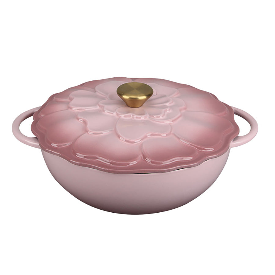 Seasons Fall Collection Støpejernsgryte m/Lokk 3,8L Blomsterdekor Rosa