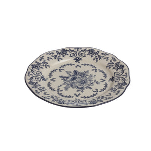 Tallerken fra Seasons Fall Collection i 21 cm med vakkert blå blomsterdekor, perfekt for servering av dessert og forretter.
