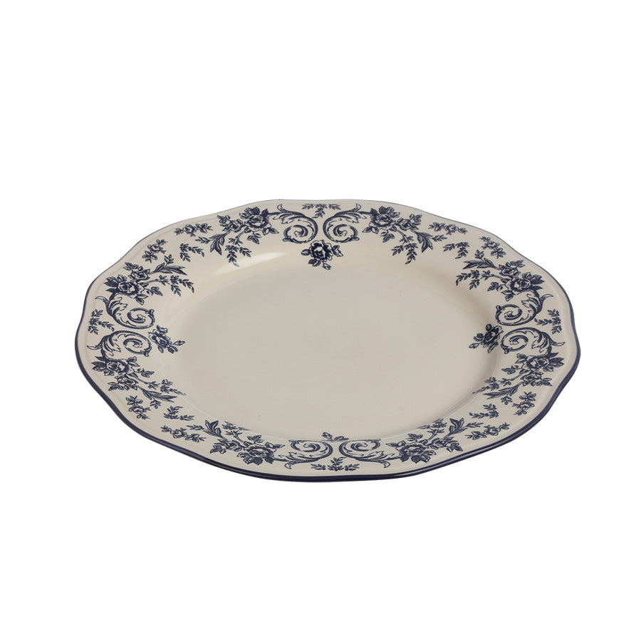 Seasons Fall Collection tallerken 26 cm med delikat blå blomsterprint på hvit porselen, perfekt for elegant borddekking.
