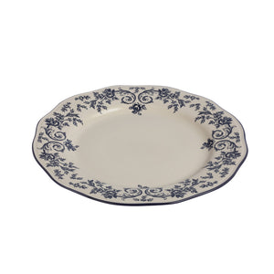 Seasons Fall Collection tallerken 26 cm med delikat blå blomsterprint på hvit porselen, perfekt for elegant borddekking.
