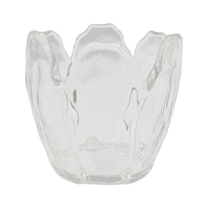 Seasons lyslykt i klar glass i organisk, bølget form, 8,5x8 cm, perfekt for setting av stemning i ethvert rom.