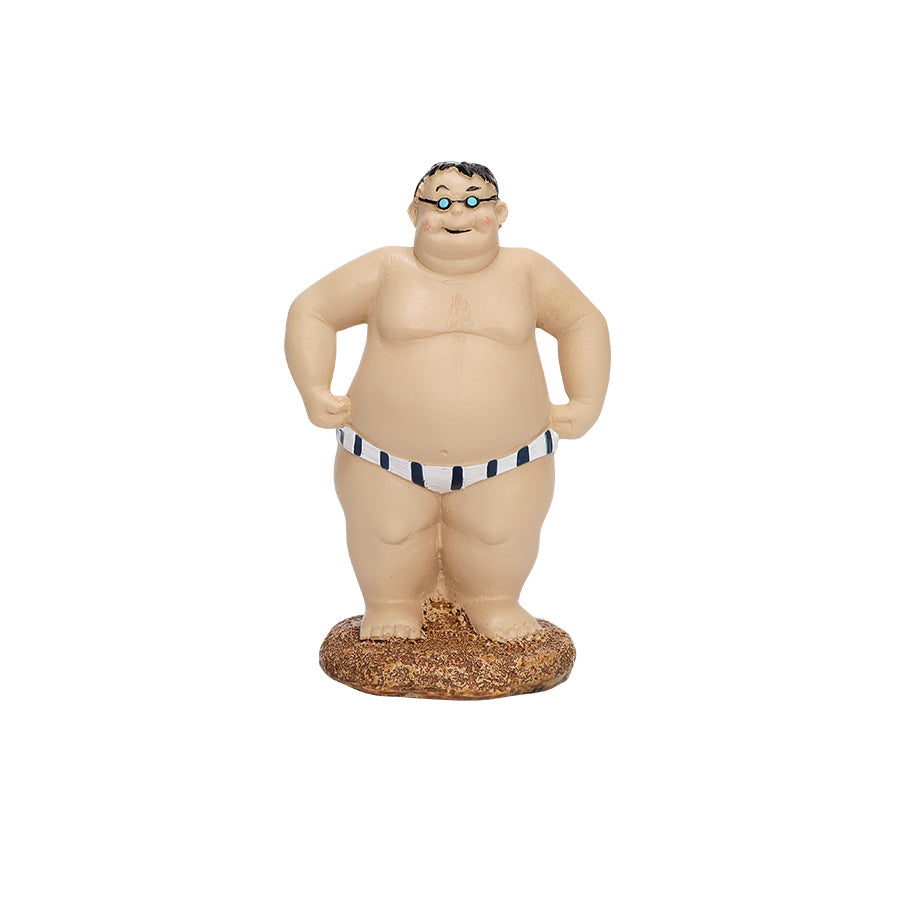 SEASONS Seasons Summer Collection Bademann 10cm – badefigur med stripete badebukse og svømmebriller, humoristisk maritim dekor