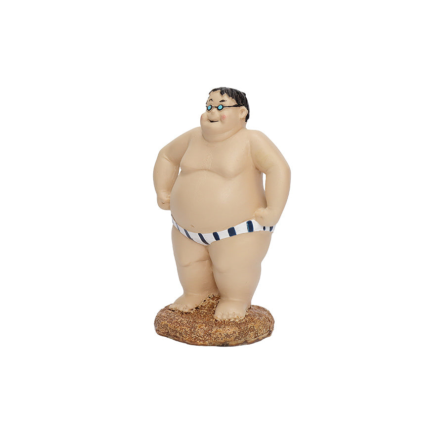SEASONS Seasons Summer Collection Bademann 10cm – forfra av Bademann med svømmebriller og stripete badebukse, liten sommerlig gavefigur
