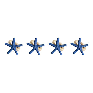 SEASONS Serviettringer Seasons Summer Collection serviettringer Sjøstjerne 4-pk blå – sjøstjerneformede serviettringer i maritim blå farge (4 stk)