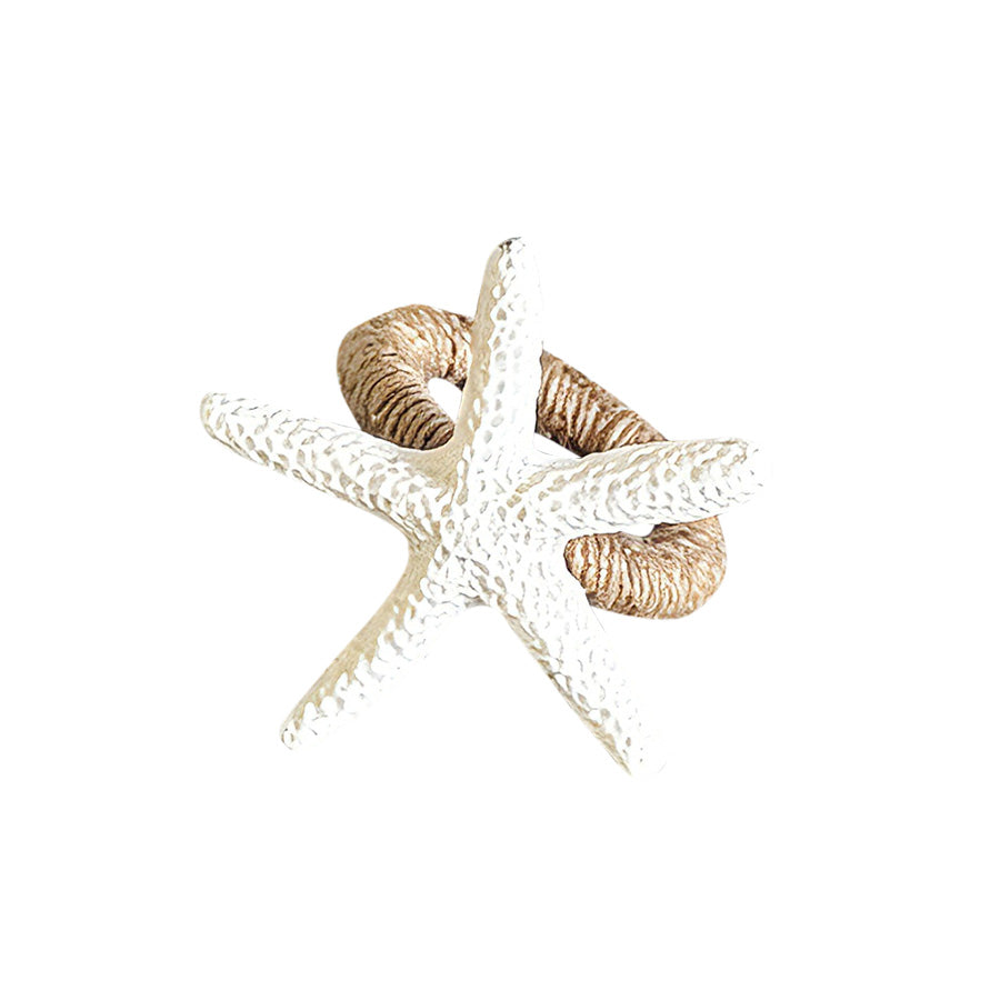 SEASONS – Seasons Summer Collection Serviettringer Sjøstjerne 4-pk Hvit, hvit sjøstjerne-serviettring som viser tekstur