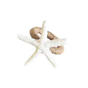 SEASONS – Seasons Summer Collection Serviettringer Sjøstjerne 4-pk Hvit, hvit sjøstjerne-serviettring som viser tekstur