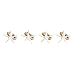 SEASONS – Seasons Summer Collection Serviettringer Sjøstjerne 4-pk Hvit, sett med fire hvite serviettringer i sjøstjernemotiv