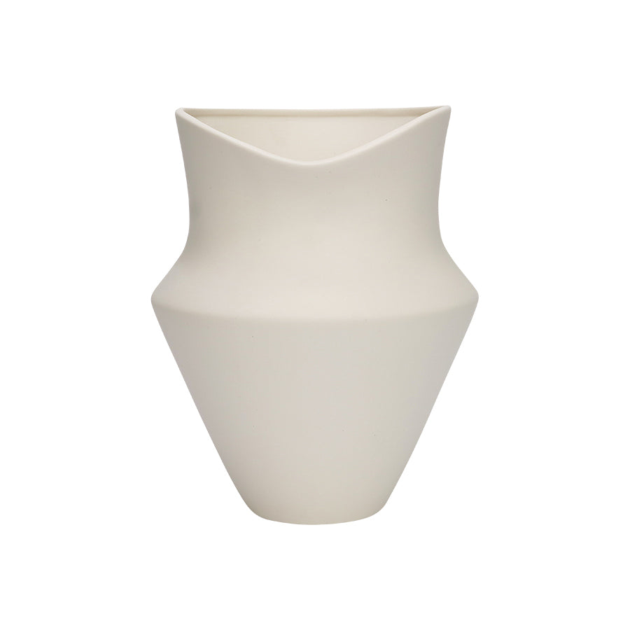 SEASONS Seasons Summer Collection Vase i keramikk 21 cm – matt hvit skulpturell vase med smal åpning