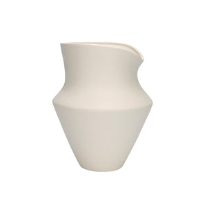 SEASONS Seasons Summer Collection Vase i keramikk 21 cm – matt, rolig uttrykksformet vase i hvit farge