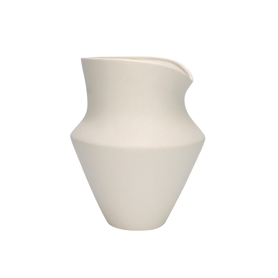 SEASONS Seasons Summer Collection Vase i keramikk 21 cm – matt, rolig uttrykksformet vase i hvit farge