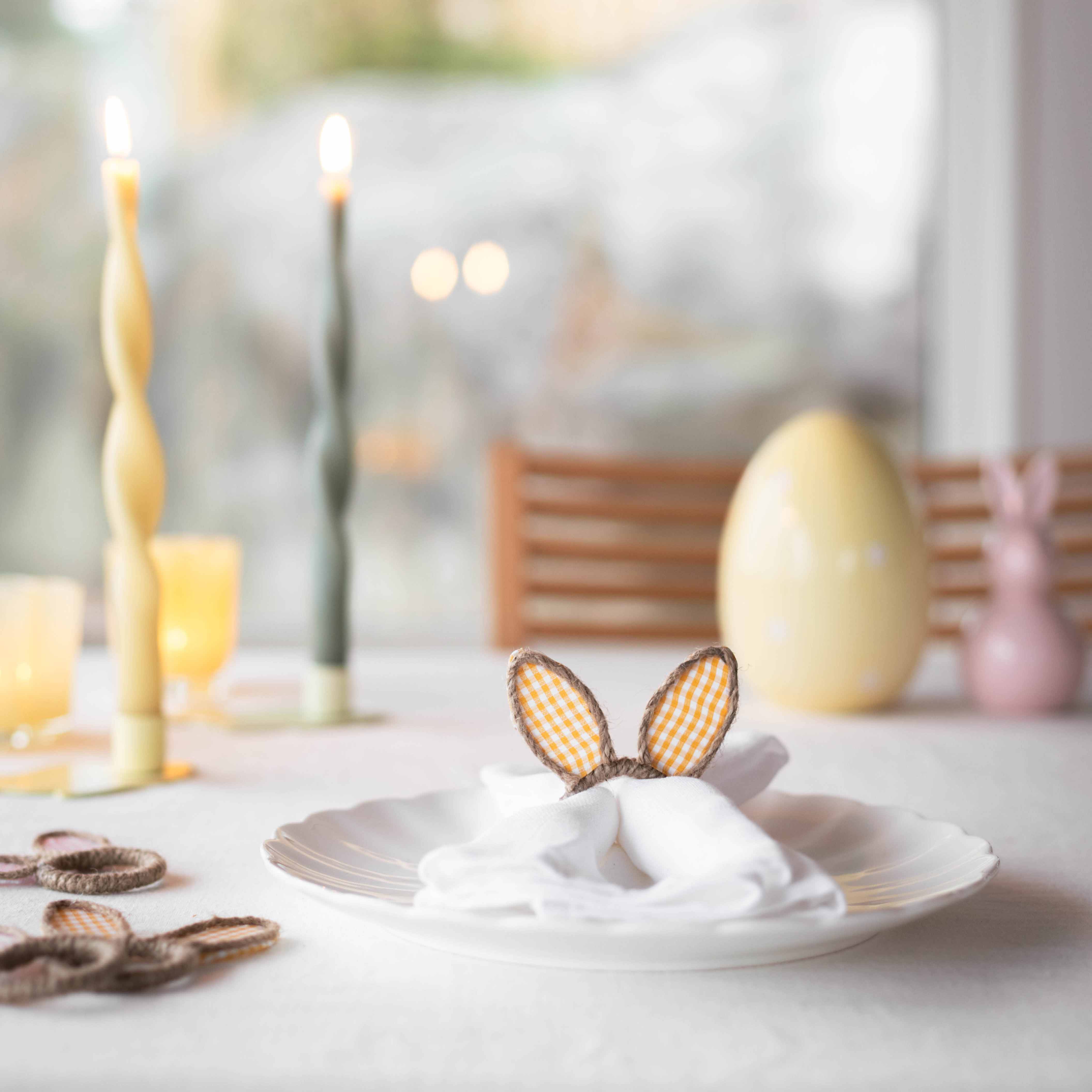 Seasons Easter Collection Serviettring m/Kaninører 4pk Gul