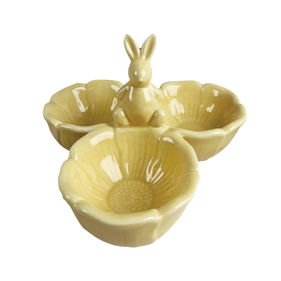 Seasons Easter Collection Skål m/Blomst og Hare 16cm Gul