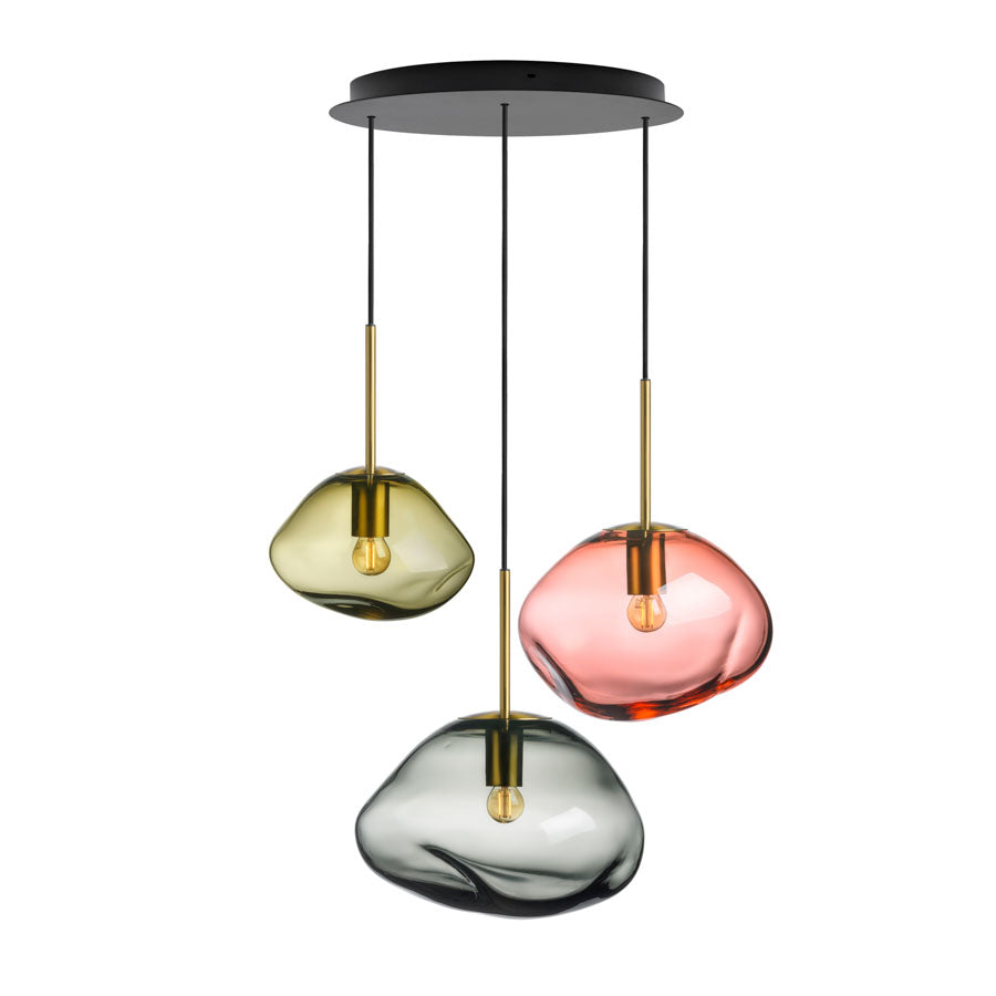 Hadeland Glassverk Crystal Stone Pendellampe Solsten 3stk