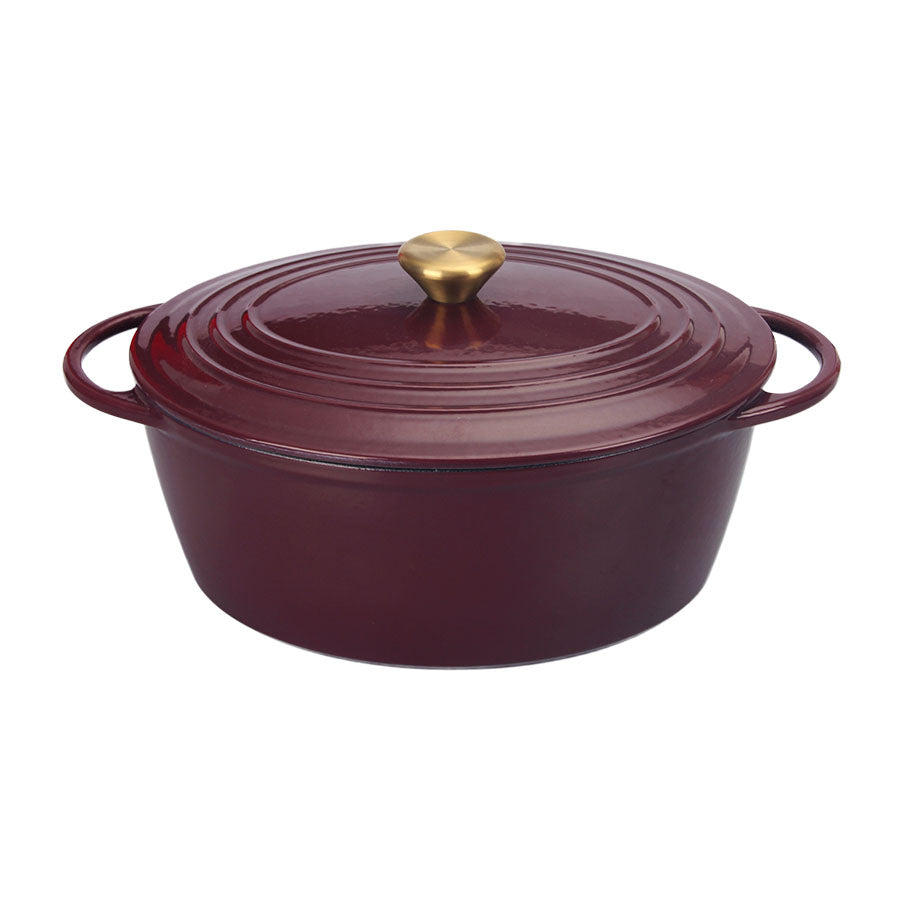 OVAL STØPEJERNSGRYTE 5L BURGUNDER