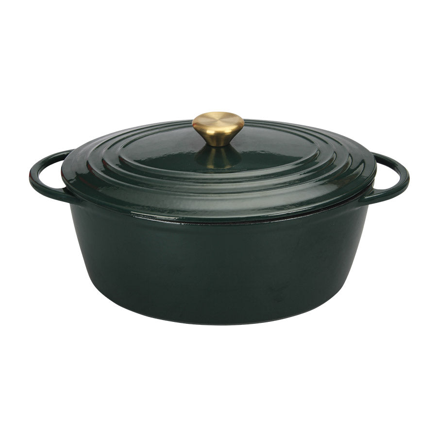 OVAL STØPEJERNSGRYTE 5L GRØNN