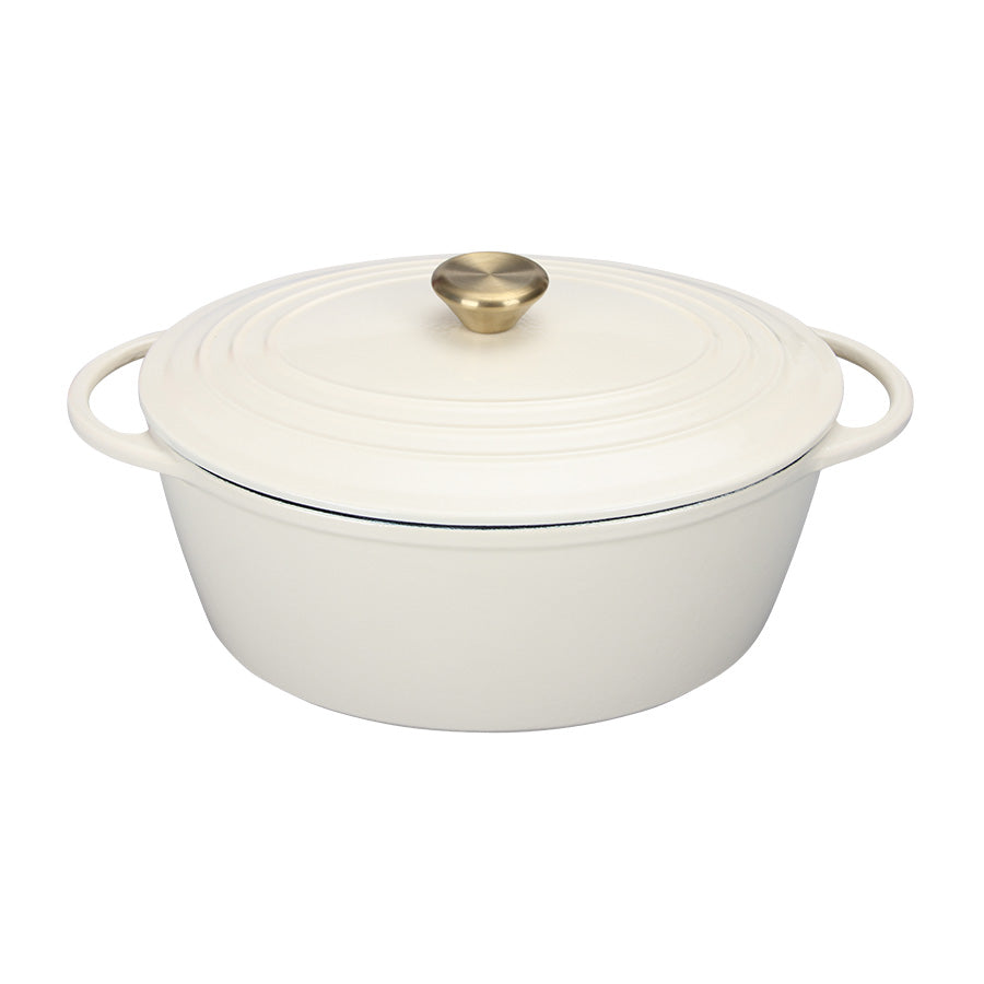 OVAL STØPEJERNSGRYTE 5L KREM