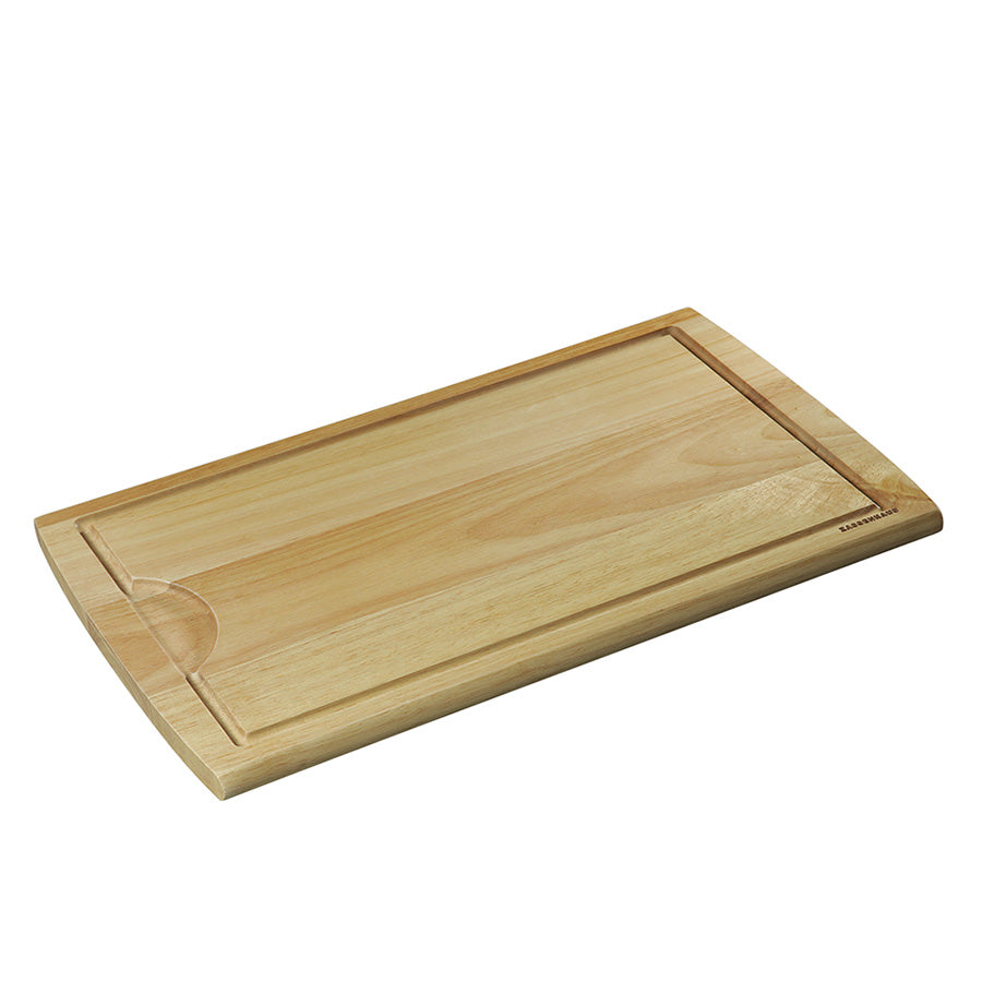 Zassenhaus Trancherbrett Gummitre 49x30cm – Trancherbrett i gummitre med rille for avrenning, ZASSENHAUS kjøkkenbrett for kjøtt, fisk og grønnsaker