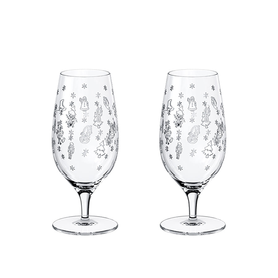 Villeroy & Boch Toy's Delight ølglass 2pk med tulipanform og nostalgiske julemotiver