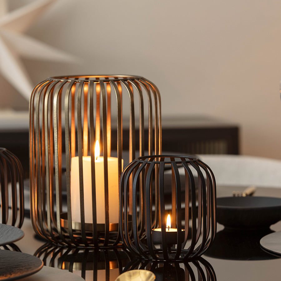 Villeroy & Boch Christmas Chic Lyslykt Sort 12,5cm – sort lyslykt med varmt telys på elegant julebord
