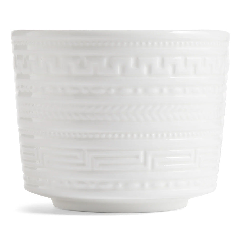 Wedgwood Intaglio Tekopp m/Skål - Klassisk hvit skål med detaljert relieffdesign, perfekt for servering.