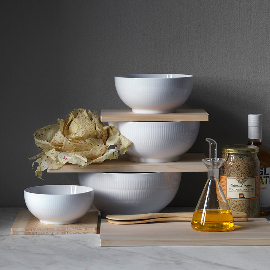 HVIT RIFLET SKÅL 24CL