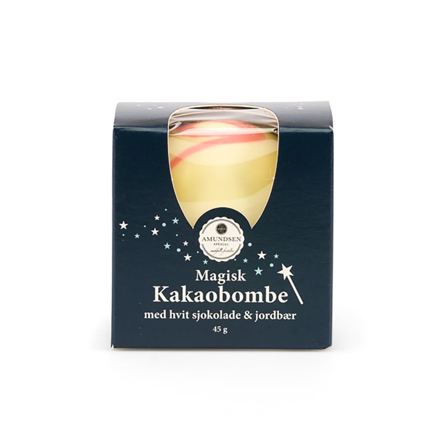Amundsen Magisk Kakaobombe Hvit Sjokolade m/Jordbær
