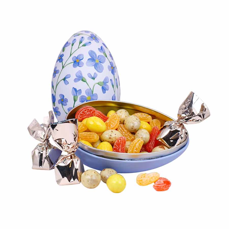 Amundsen Påskeegg m/Påskegodt Blå Blomst