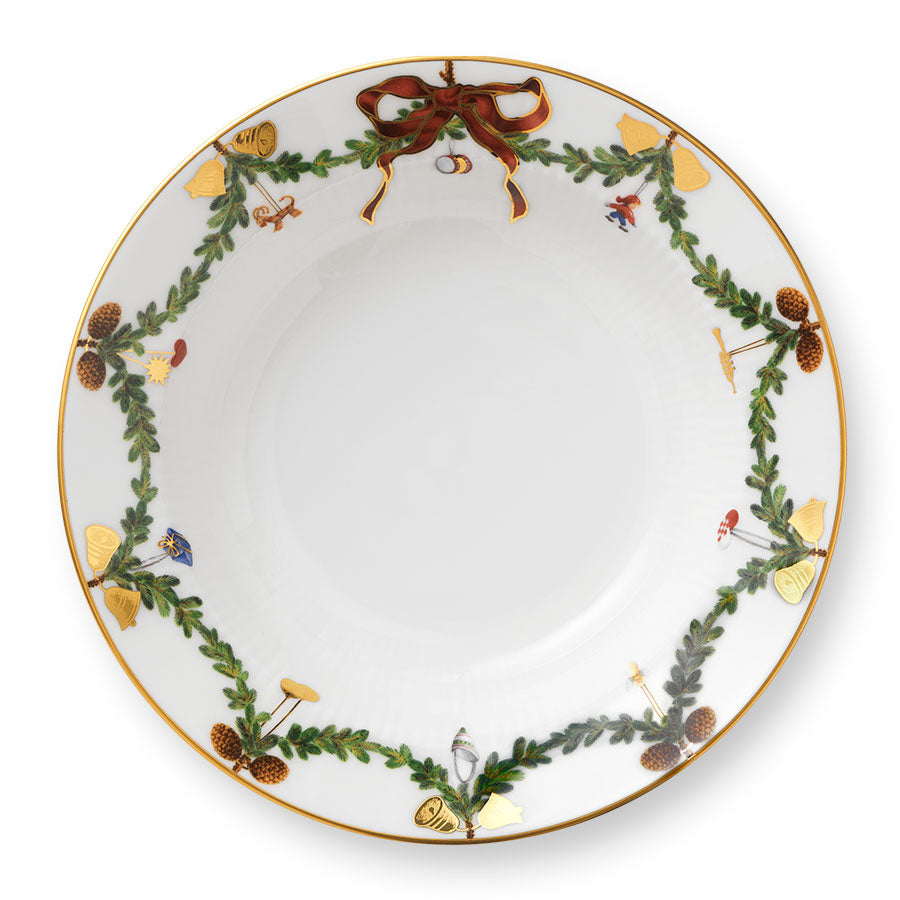 Royal Copenhagen Stjerne Riflet Jul Dyp Tallerken 17cm