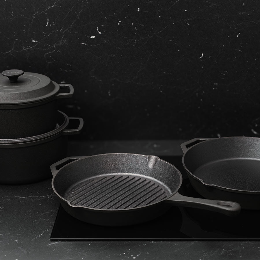Malm Grillpanne Støpejern Uten Emalje 28cm
