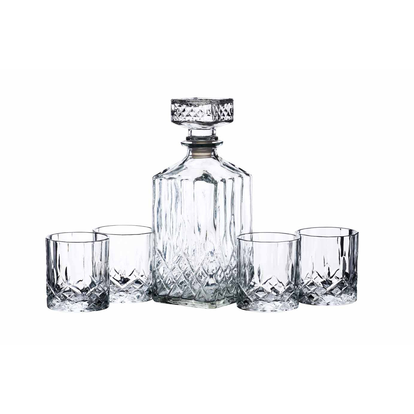 Barcraft Whiskeysett Karaffel 900ml + 4 Whiskeyglass