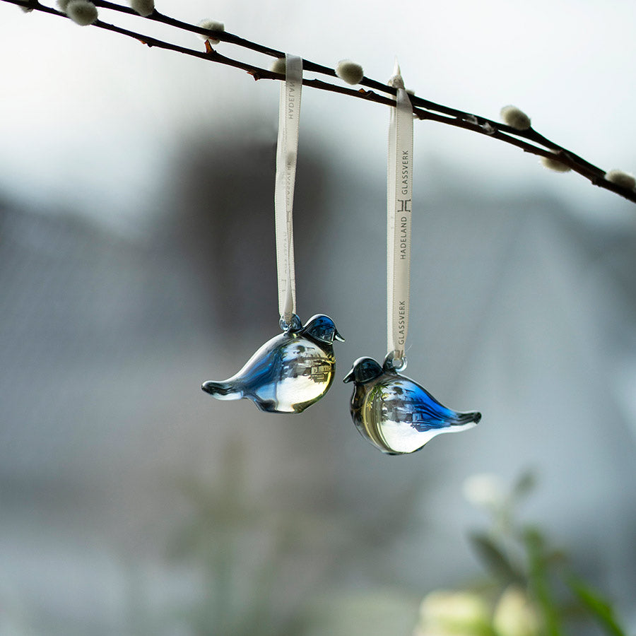 Hadeland Glassverk Blåmeis Hengepynt 5cm 2pk