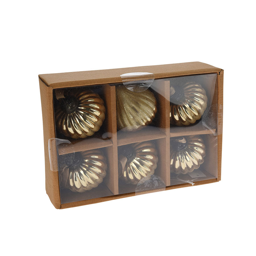 Julekuler Dråpe 8cm Gull 6pk