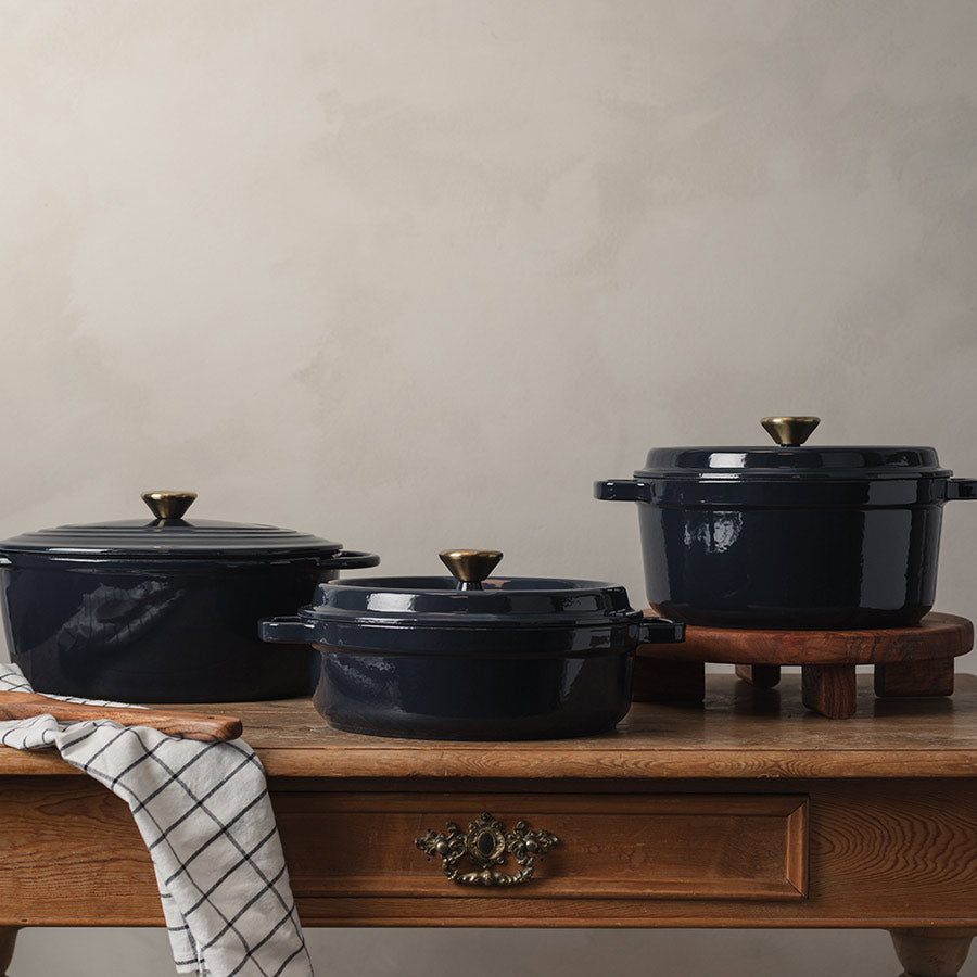 Christiania 1739 Støpejernsgryte 5l Mørk Blå