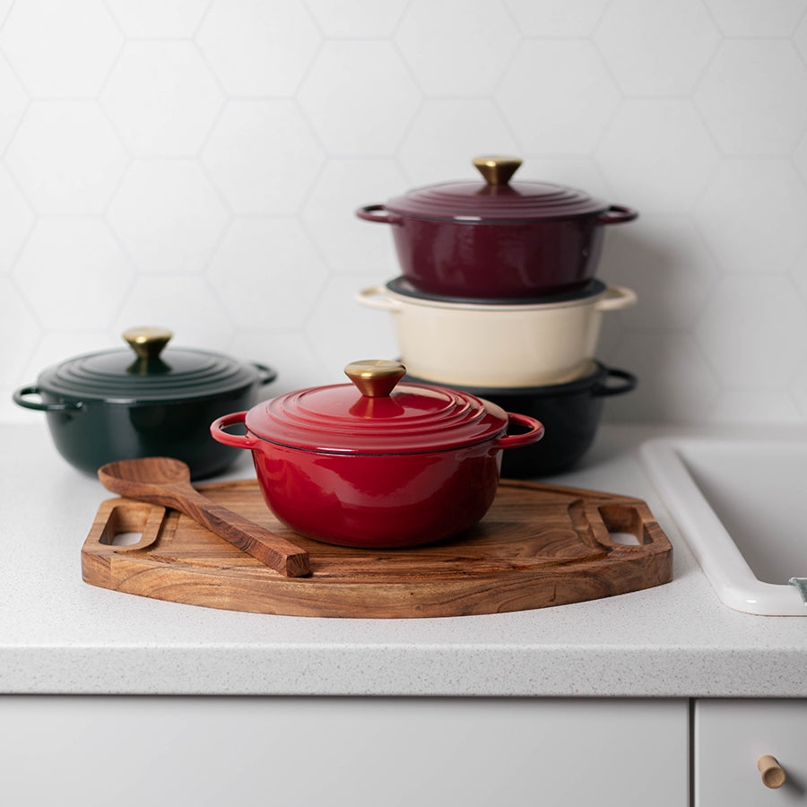 Christiania 1739 Støpejern Støpejernsgryte 2L Rød