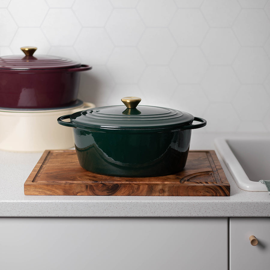 Christiania 1739 Støpejern Oval Støpejernsgryte 5L Grønn