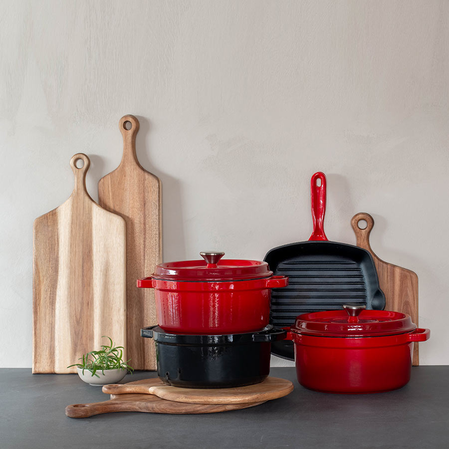 Christiania 1739 Grillpanne Støpejern Rød
