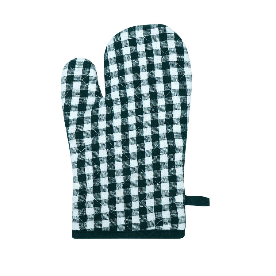 Grytevott i grønt rutemønster, laget av 100% bomull, perfekt for beskyttelse mot varme kjøkkenredskaper. Størrelse 18x28 cm, ideell for både stil og funksjonalitet.