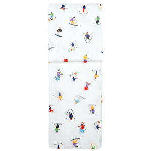 Fargerikt kjøkkenhåndkle med ski-print, laget av hvit bomull, måler 50x70 cm og passer perfekt for daglig bruk.