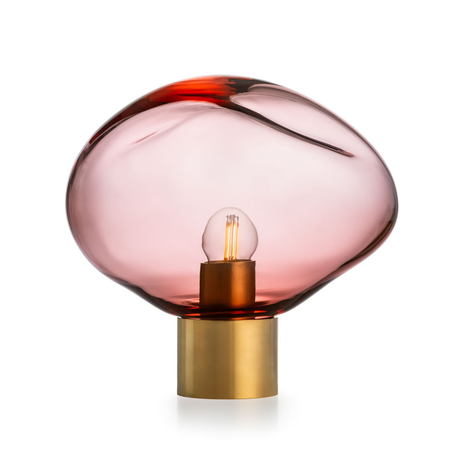 Hadeland Glassverk Crystal Stone bordlampe Morgenrød, elegant design med lys kilde, ideell for stue, soverom eller gang.