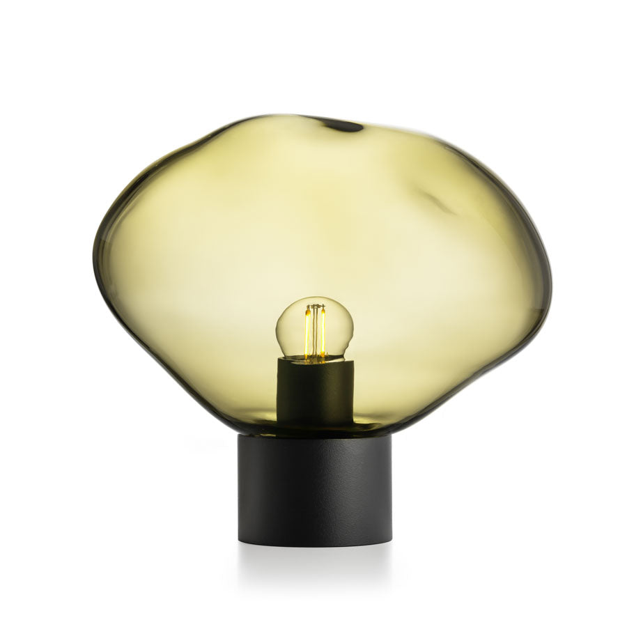 Hadeland Glassverk Crystal Stone Bordlampe Oliven