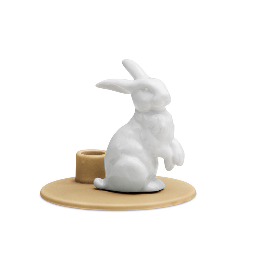 SWEET STORIES HARE CANDLESTICK, MUSTARD
