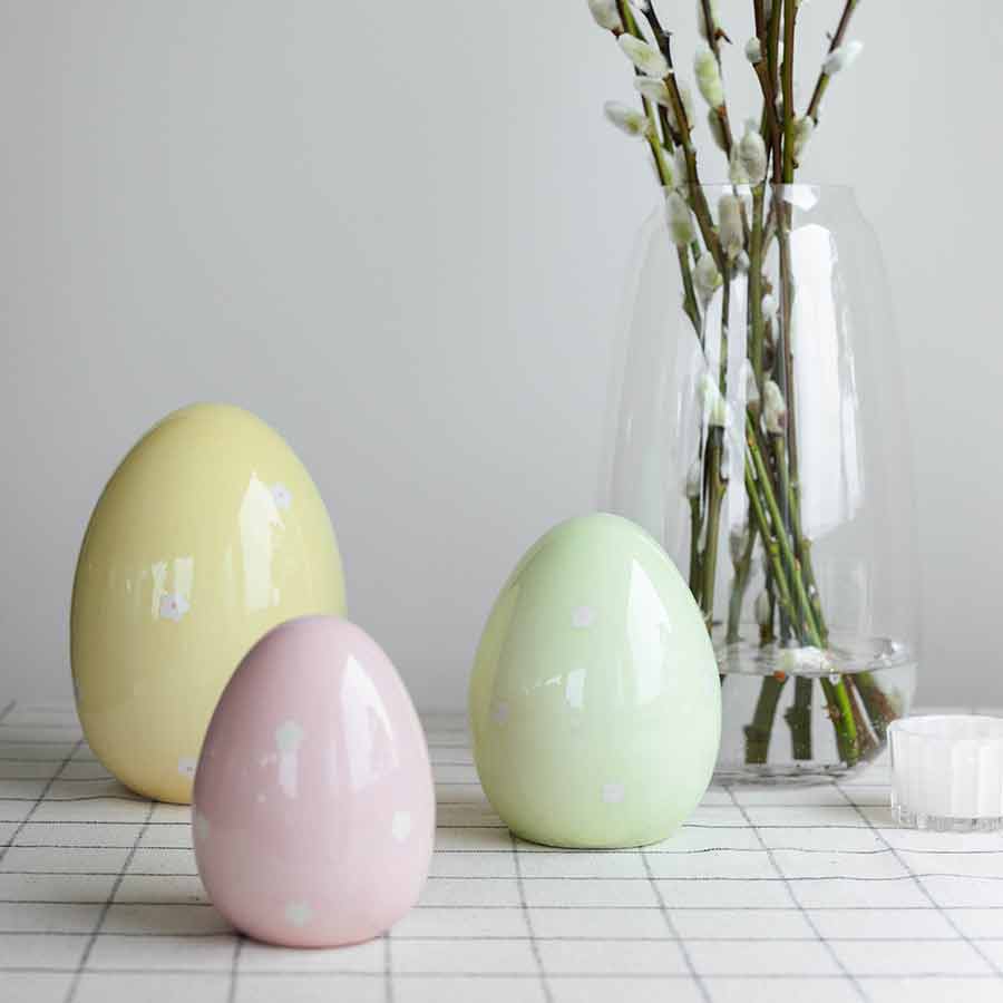 Seasons Easter Collection Egg m/Blomster 11cm Rosa