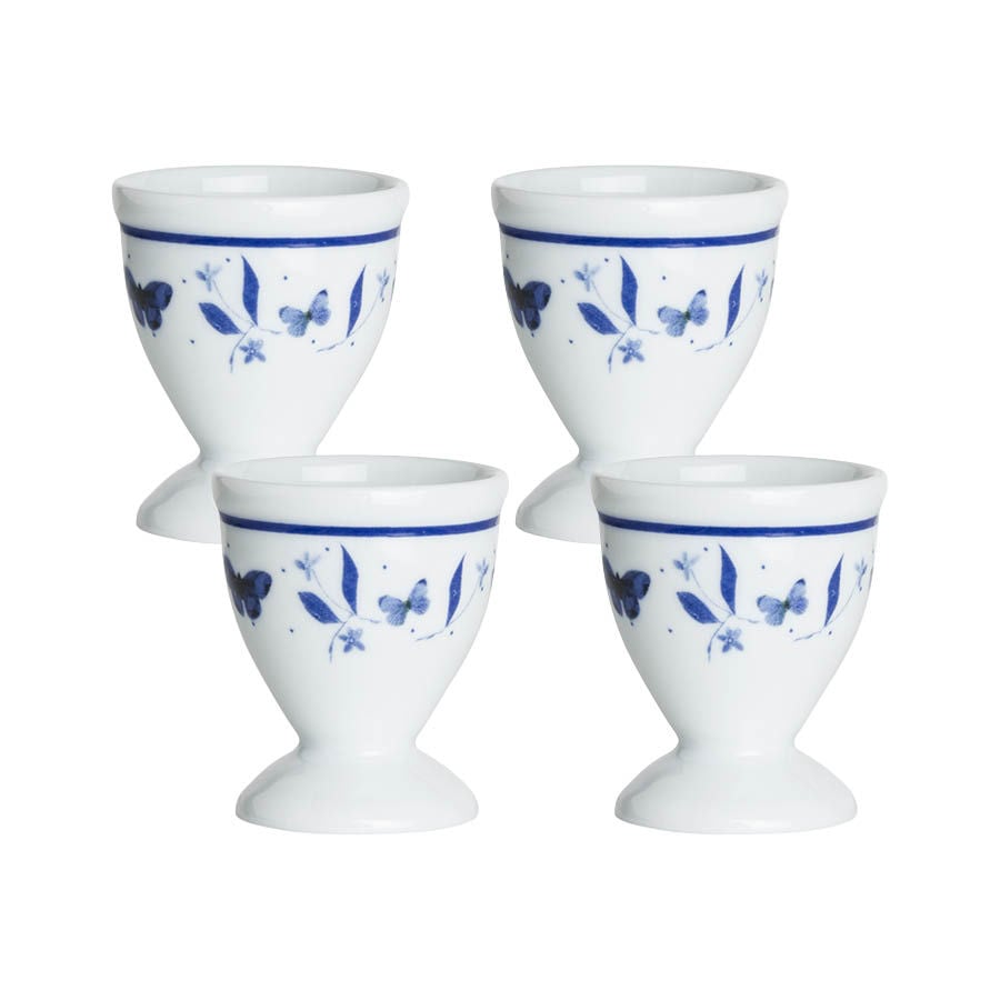 Porsgrunds Porselænsfabrik Bluebird Butterfly Eggeglass 4pk