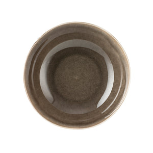 Porsgrunds Porselænsfabrik Ellie bolle 17 cm i Nougat, sett ovenfra med varm gråbrun glasur