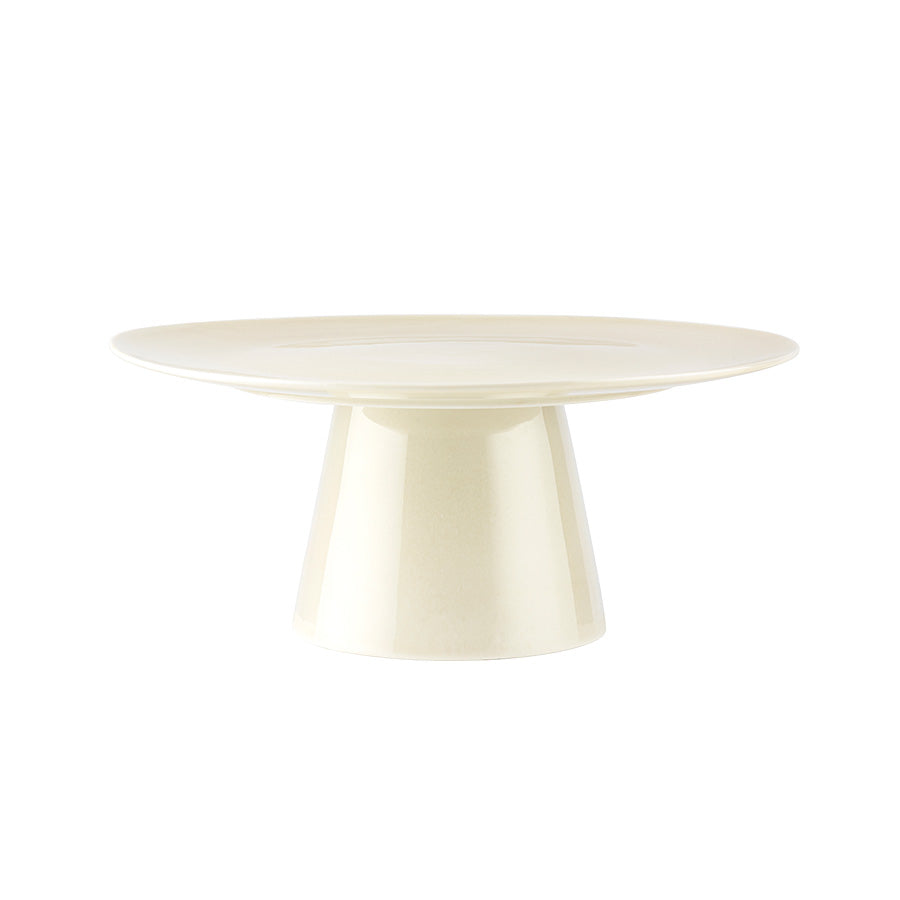 Porsgrund Ellie kakefat i Latte-porselen, 31 cm, med elegant fot