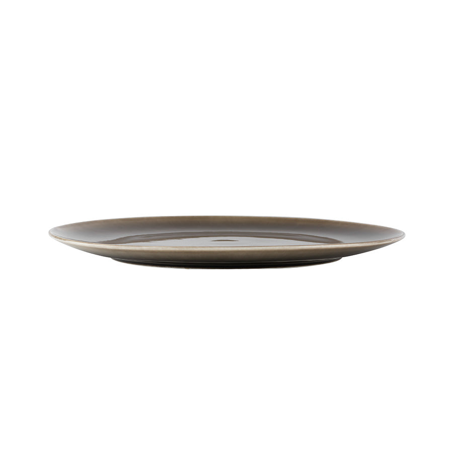 Ellie tallerken 26,5 cm i nougat sett fra siden med lav, elegant form