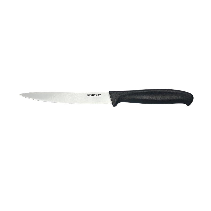 Everyday Cut universalkniv på hvit bakgrunn, 12 cm, med rustfritt stål blad og ergonomisk håndtak.