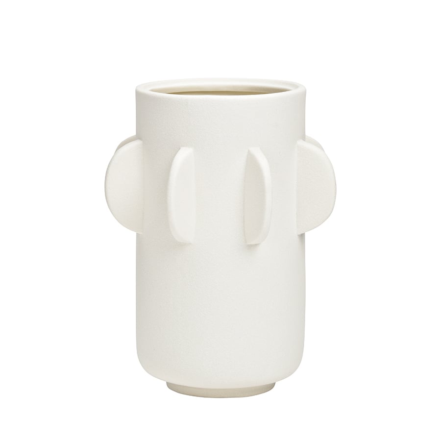 PORCELAIN VASE WHITE (W/H/D) 15X15X20CM