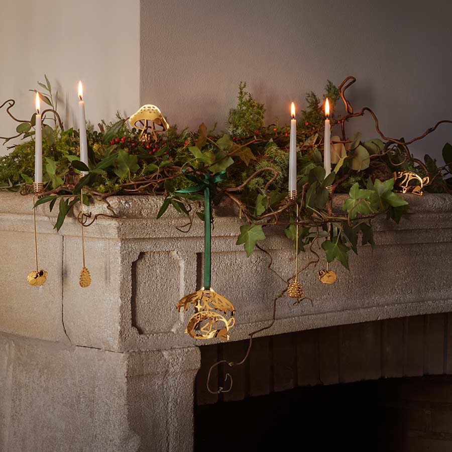 Georg Jensen Julepynt 2023 Lysestake Kongle 18kt Gullbelagt